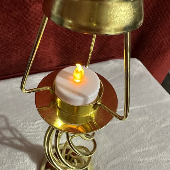 PartyLite Paragon Spiral Gold Tea Light Candle Holder Lamp Base. NO SHADE. 13.5” - Picture 8 of 12